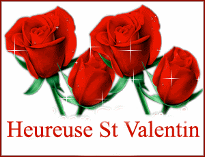 Gif animé heureuse Saint Valentin roses rouges